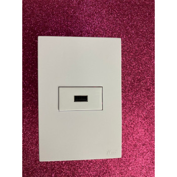 Conjunto USB 2.0A Horizontal 4x2 - RECTA BRANCO SATIN FOSCO